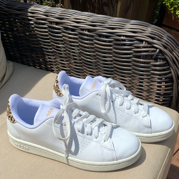 Adidas Advantage Cheetah Print Court Sneakers - Picture 1 of 5